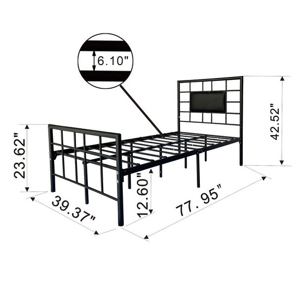 Alazyhome Modern Design Black Metal Platform Bed Frame with Alazyhome Modern Design Black Metal Platform Bed Frame with