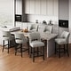 preview thumbnail 36 of 59, Upholstered Counter Height Bar Stools with wood legs for Kitchen Island Dining Room
