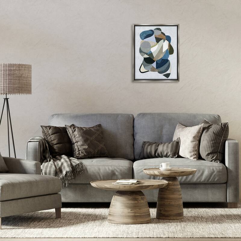 Stupell Fluid Movement Geometrics Framed Floater Canvas Wall Art Design By Coco Good