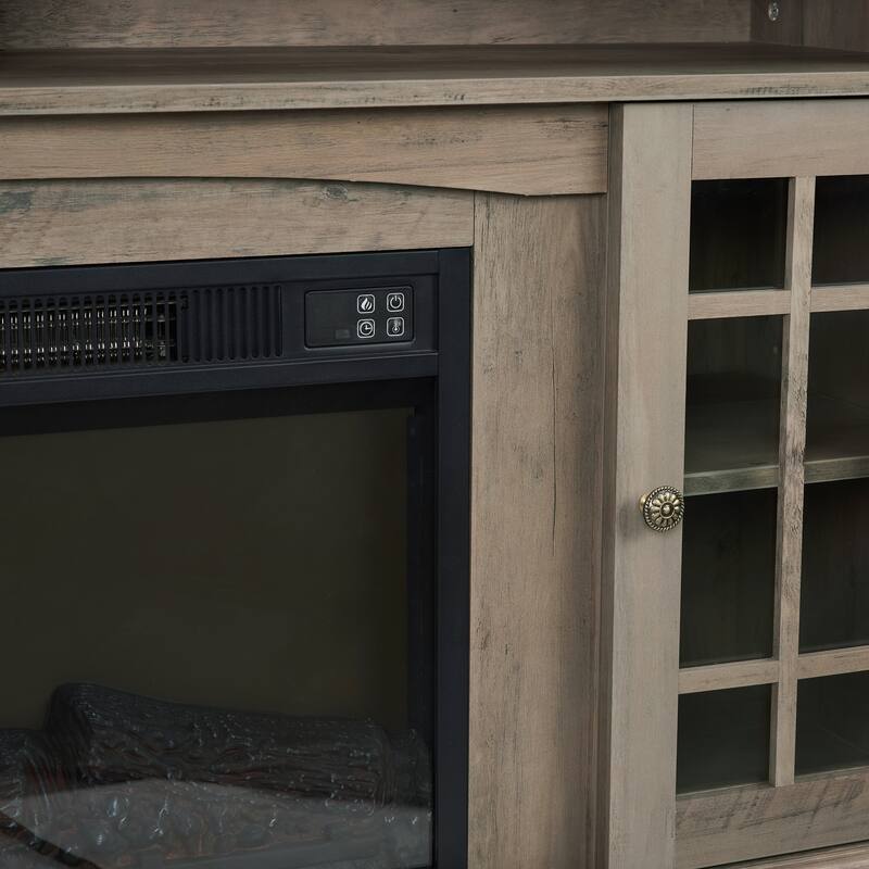 Modern Entertainment Console with 23in Fireplace Inset