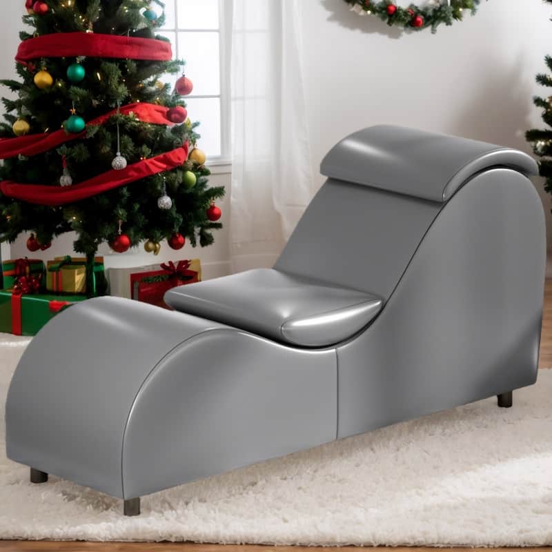 Mixoy Indoor Yoga Chair,Curved Yoga Chaise Lounge Chair for Adults Stretching Exercising Relaxing - Dark Grey