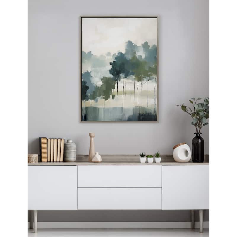 Kate and Laurel Sylvie Whispering Trees I Framed Canvas by Amy Lighthall
