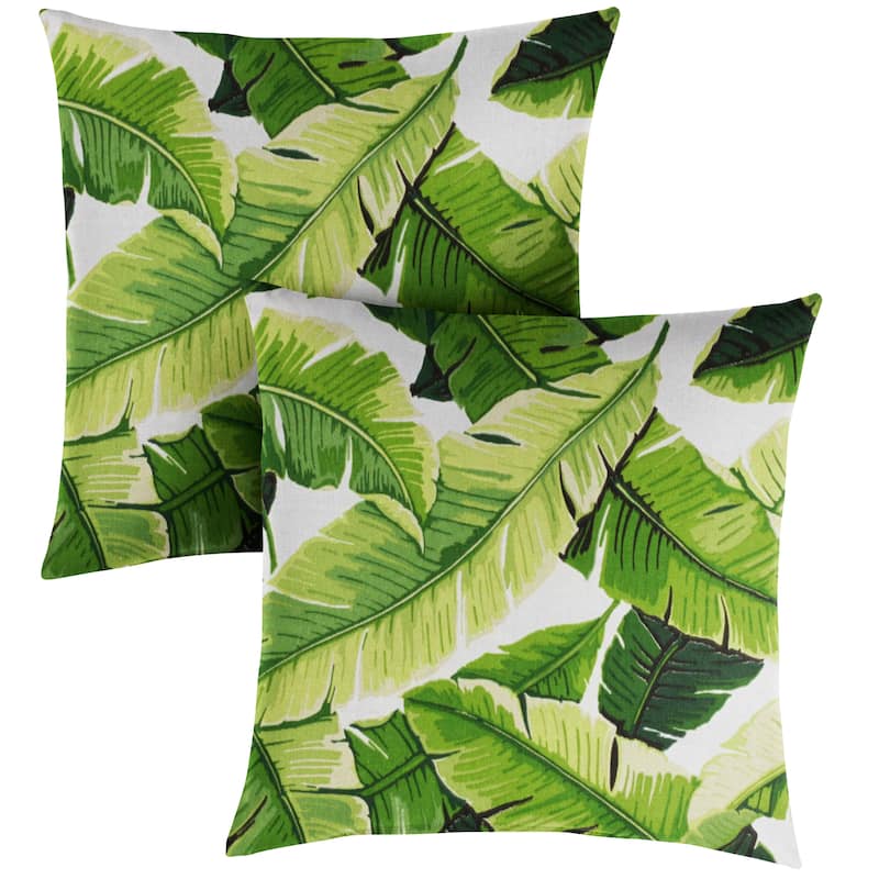 Green Indoor/ Outdoor Pillow Set (Set of 2)