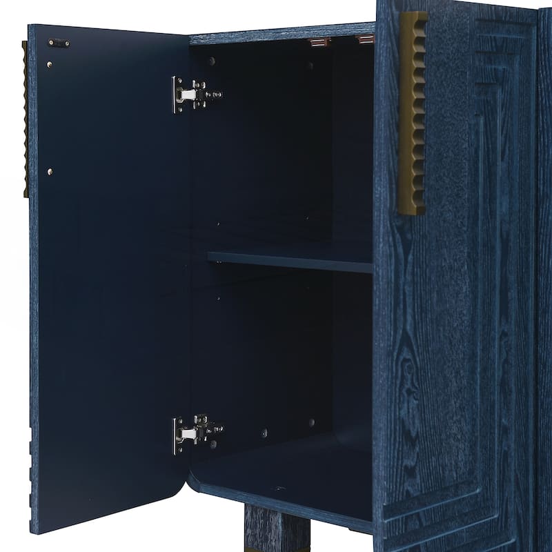 4-Door Vintage Fluted Sideboard Cabinet
