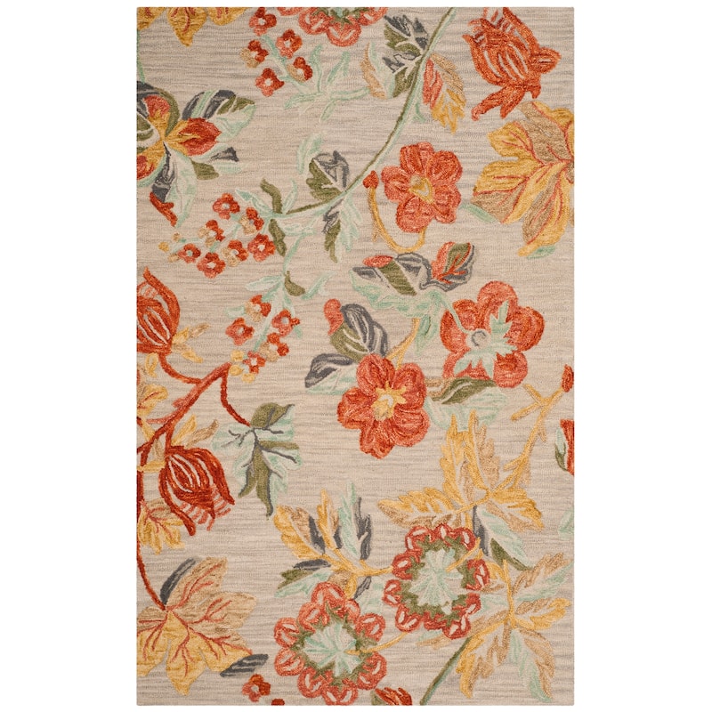 SAFAVIEH Handmade Blossom Roseanna Modern Floral Wool Rug
