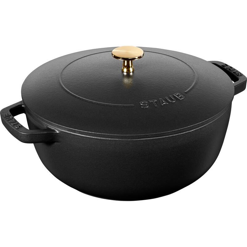 Staub Cast Iron Essential French Oven, Dutch Oven, 5-quart, serves 5-6, Made in France - 5-qt - Matte Black