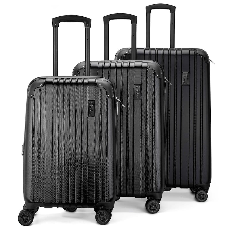 Miami CarryOn Collins 3 Piece Expandable Retro Spinner Luggage Set