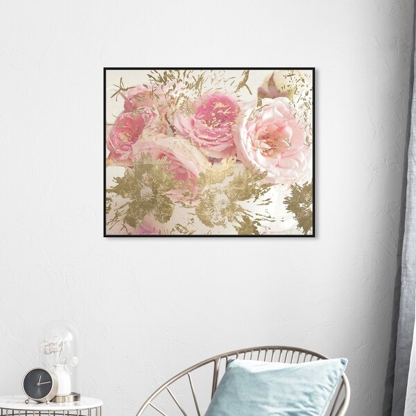 Oliver Gal 'Serving Flowers' Floral and Botanical Wall Art Framed Canvas Print Florals - Pink, Gold. Opens flyout.