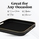 preview thumbnail 6 of 4, American Atelier Black Serving Square Tray with Gold Trimming & Handles - Black/Gold - 13.3 x 13.3 in