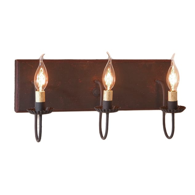 Three Arm Vanity Light In Hartford Black With Rd Stripe - 8.5 X 17.25 X 7.75 inches