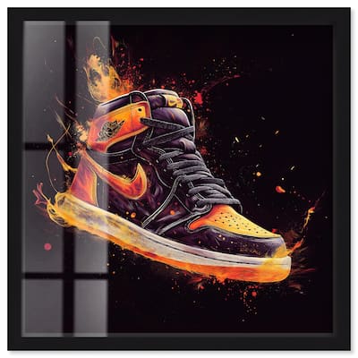 Jumpman on Fire II Shadowbox by Art Remedy