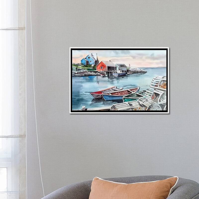 iCanvas "Peggys Cove" by Bill Drysdale Framed Canvas Print