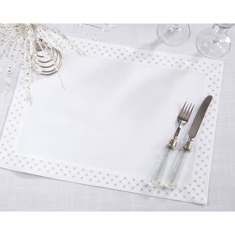 Polished Patterns Metallic Lattice Placemat (Set of 4) Bed Bath