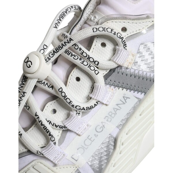 Dolce & Gabbana ホワイトフラットシューズ 35 Dolce & Gabbana White Lace Up Low Top NS1 Sneakers Men's Shoes