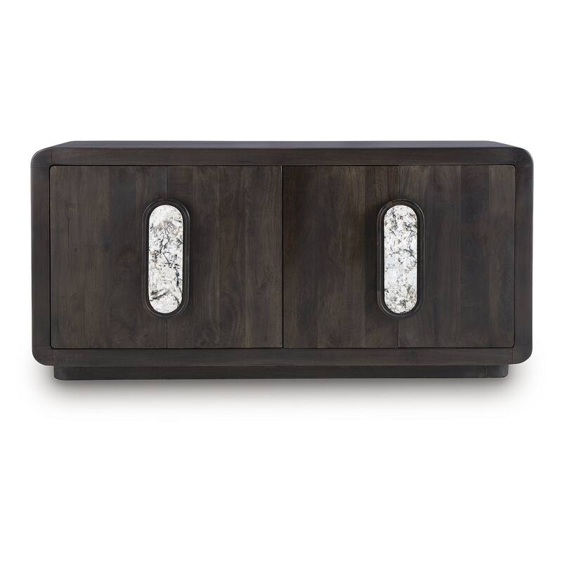 Signature Design by Ashley Elliston Dark Brown Accent Cabinet - 64.75" W x 17.75" D x 31.63" H