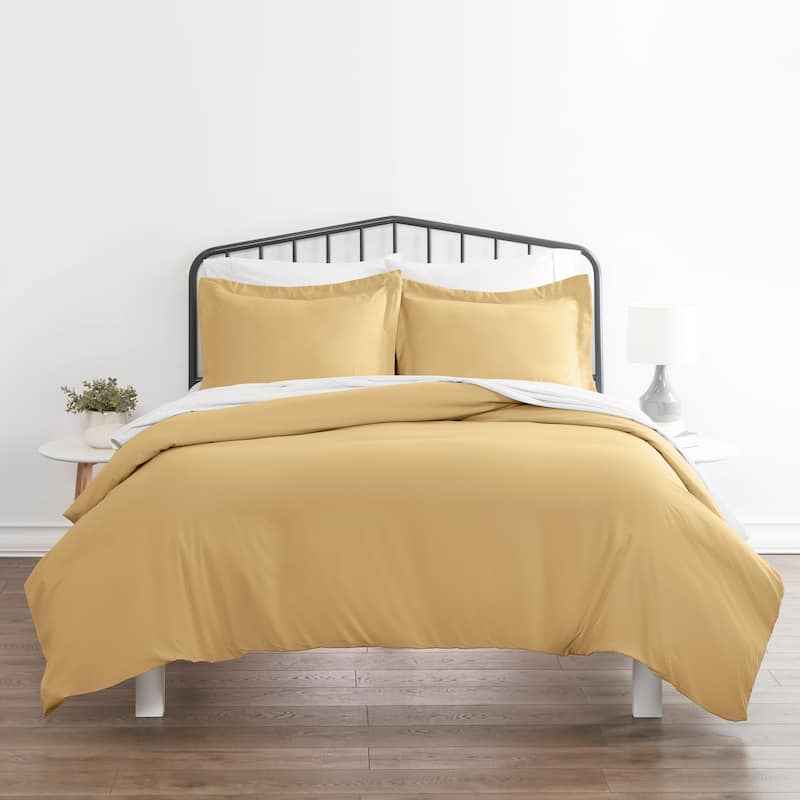 Becky Cameron Hotel Quality 3-Piece Oversized Duvet Cover Set - Gold - King - Cal King