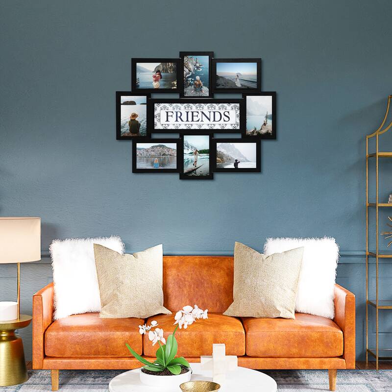 Hello Laura 8 Opening 17" x 22" Wall Hanging Photo Frame Black - Black