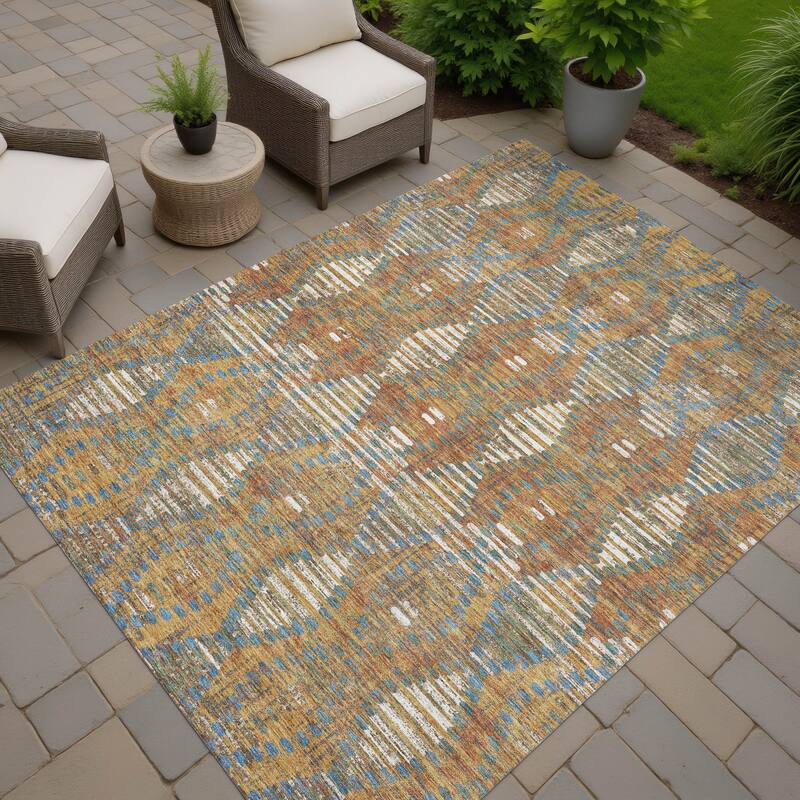 Machine Washable Indoor/ Outdoor Modern Ignacio Chantille Rug