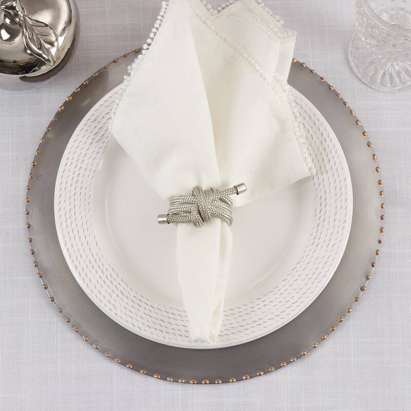 Table Napkin Rings With Knotted Rope Design (Set of 4)
