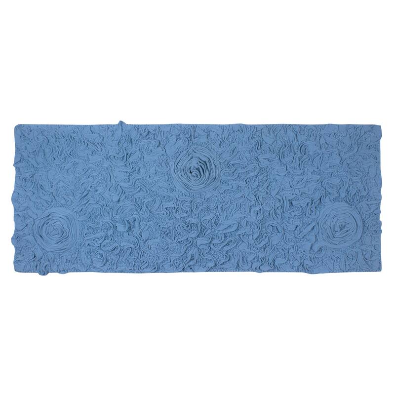 Bell Flower Bathroom Rug, Cotton Soft, Water Absorbent Bath Rug, Non Slip Shower Rug Machine Washable 21"x54" Runner