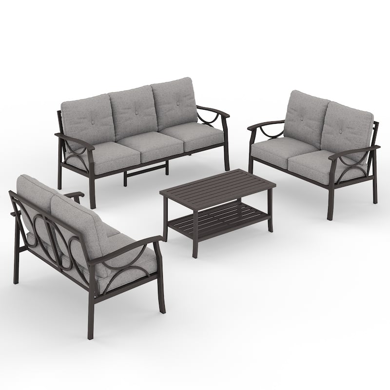 7-Person Patio Conversation Sets with Cushions