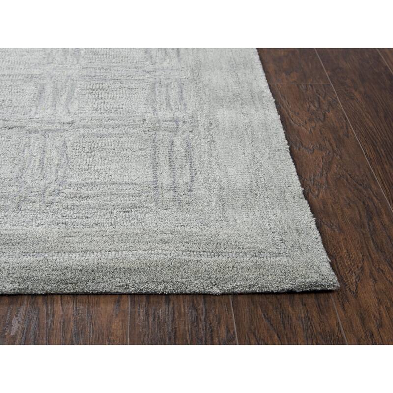 Alora Decor Emerson Grey Squares Hand-tufted Wool Rug
