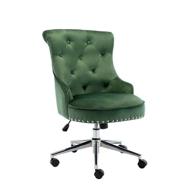 Porthos Home Jaron Office Chair - Tufted Wingback & Velvet Upholstery