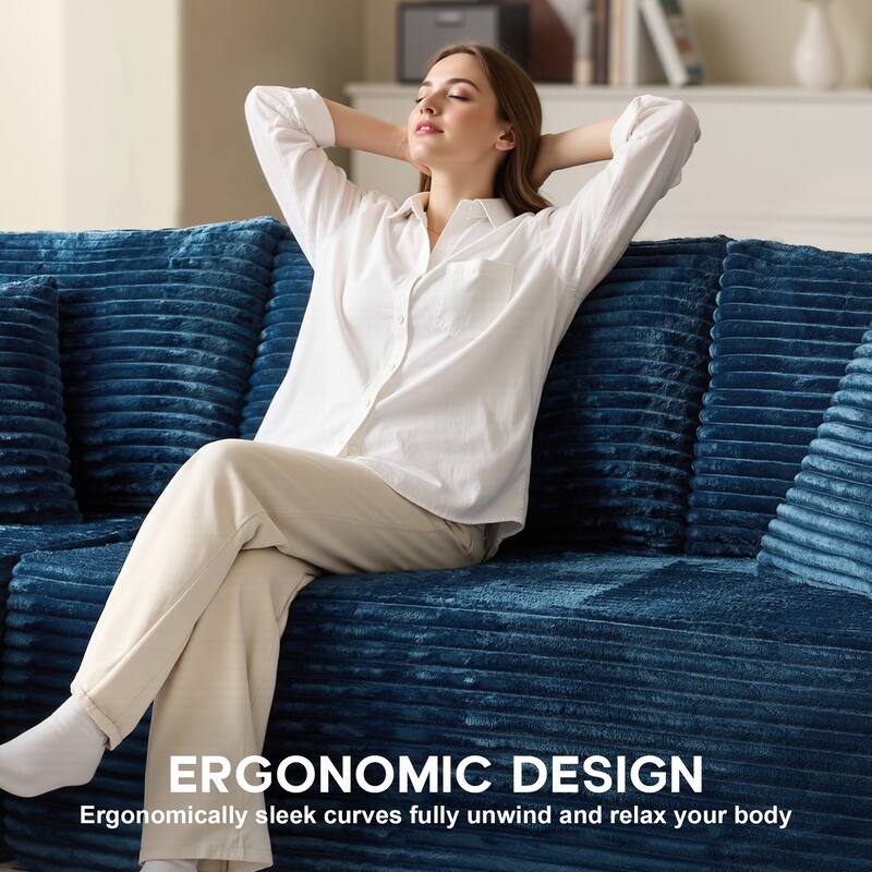 OVIOS All-Foam Plush L-Shaped Sofa​