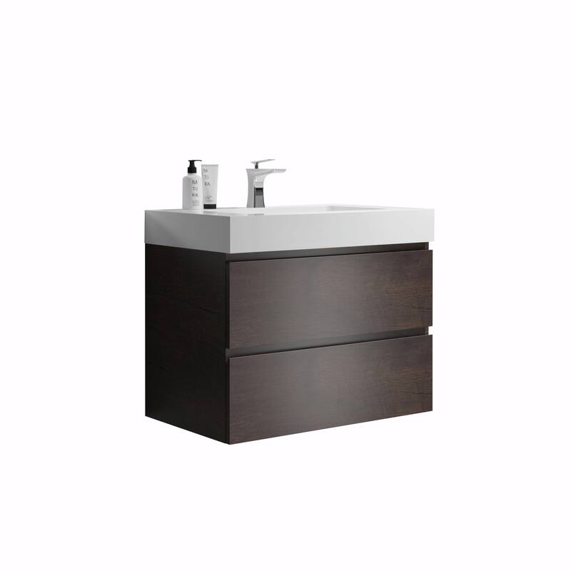 36"/30"/24" Floating Bathroom Vanity with Sink, Wall-Mounted Storage Cabinet