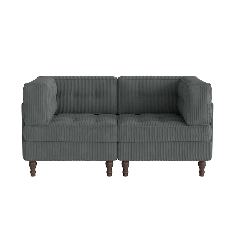 Oversized Sofa Corduroy Tufted Modular Sectional Set