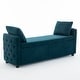 preview thumbnail 22 of 48, Storage Bench for Bedroom, 60" End of Bed Bench for King Size Bed Modern Upholstered Long Bench with Tufted Arm Velvet-Teal