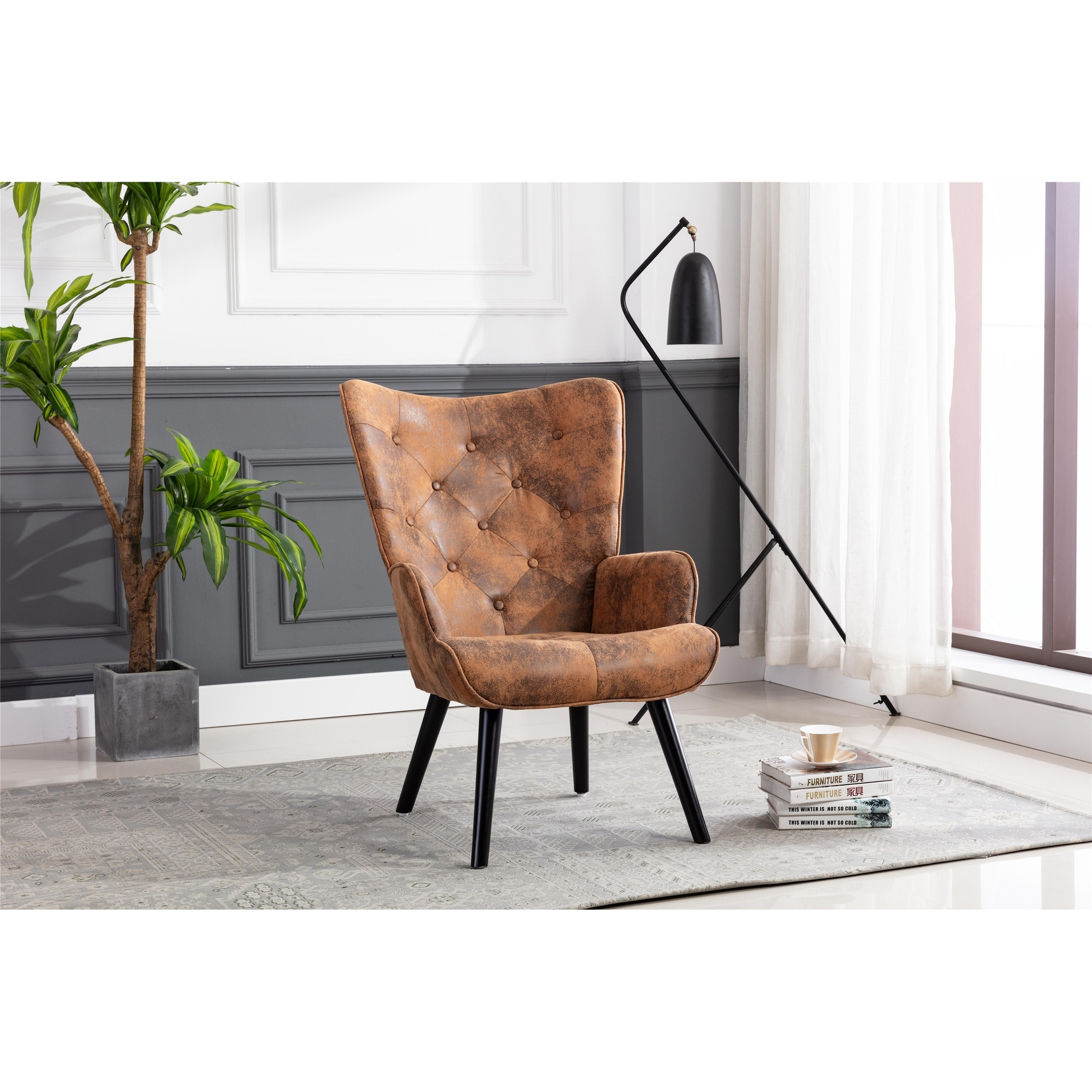 Small brown best sale accent chair