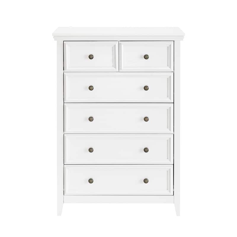 6 Drawers Dresser 6 Drawers Cabinet,Chest of Drawers Closet Organizers - White