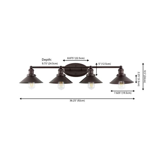 dimension image slide 18 of 22, JONATHAN Y Florence Metal Shade Sconce