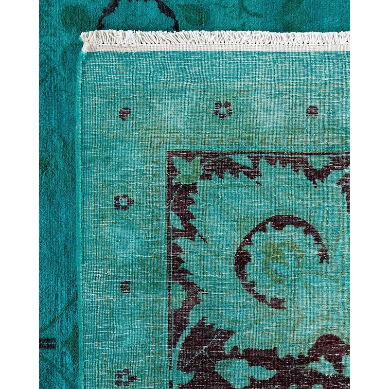Fine Vibrance, One-of-a-Kind Hand-Knotted Area Rug - Blue, 9' 2" x 12' 1" - 9' 2" x 12' 1"