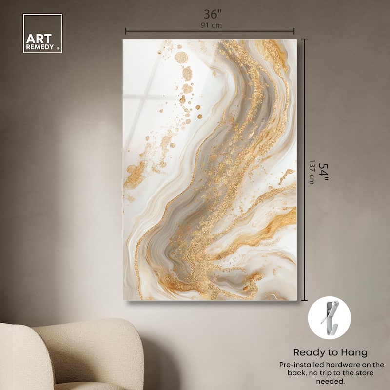 Gold Vein Acrylic by Art Remedy, Ready to Hang