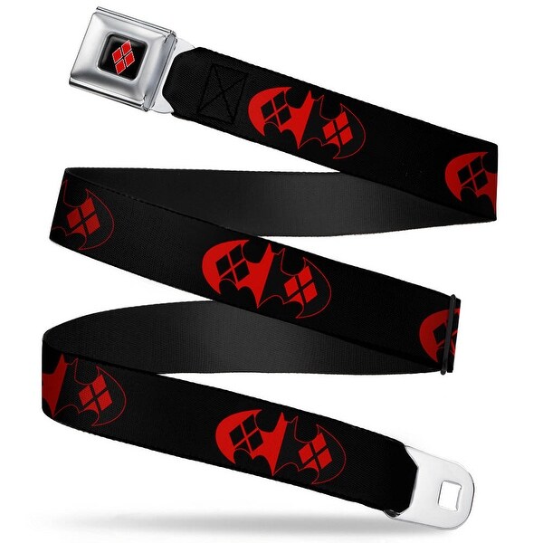 Shop Harley Quinn Diamond Full Color Black Red Bat Logo Harley Quinn Diamonds Seatbelt Belt Overstock 17080105