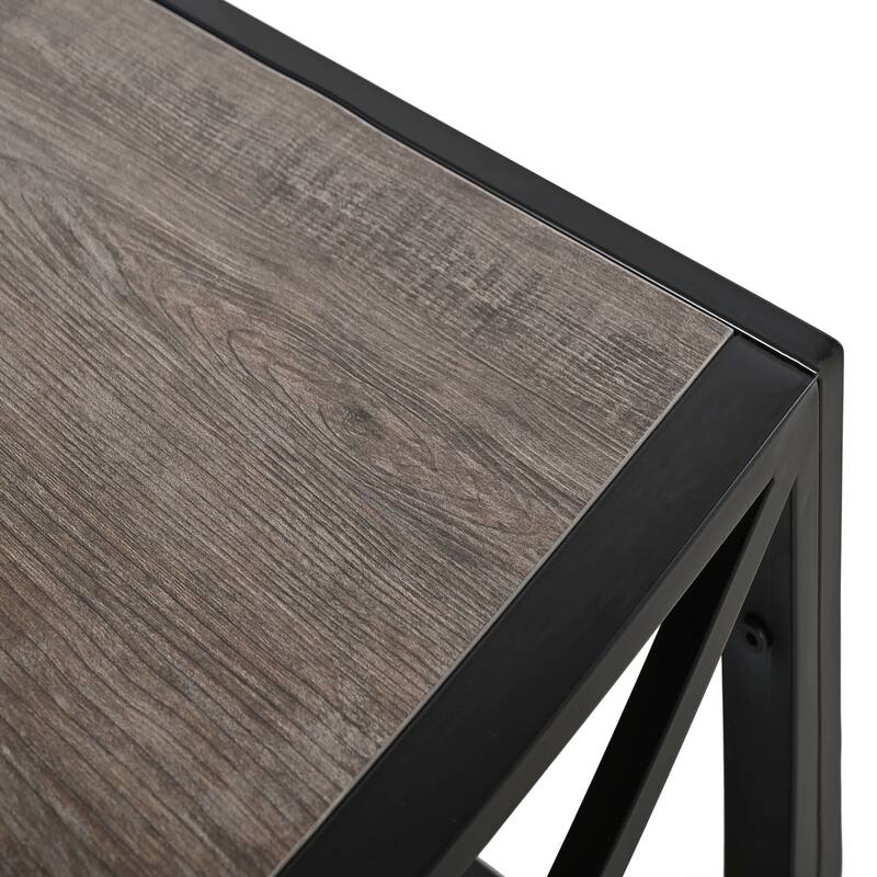 Modern Coffee Table For,Tempered Glass&Natural Wood Mdf Top,Industrial Style Coffee Table
