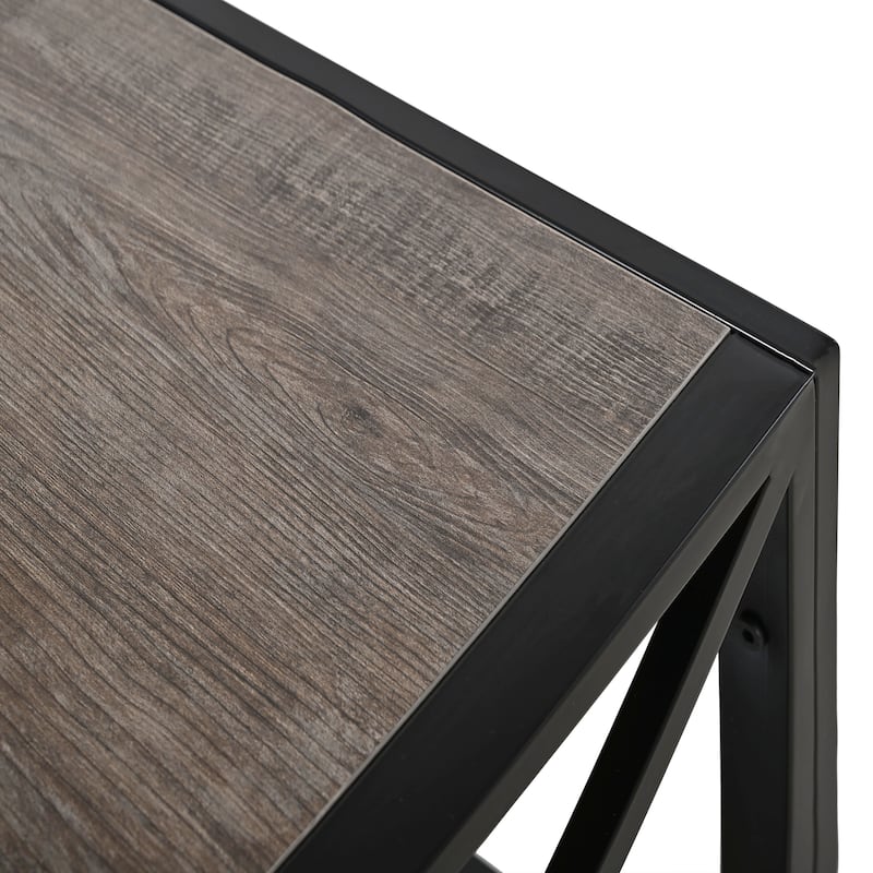 Modern Coffee Table Industrial Style Coffee Table with Tempered Glass Layer and X-Shaped Frame for Living Room