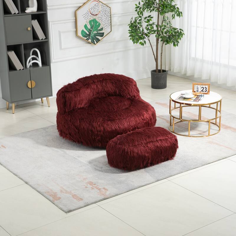 Bean Bag Chair,Floor Sofa with Handle,Accent Sofa Chair with Ottoman for Gaming Reading Relaxing