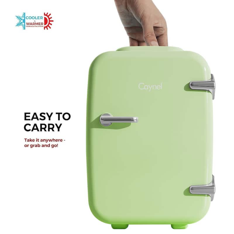 Caynel 4 Liter Portable Cooler and Warmer Mini Fridge for Home, Car