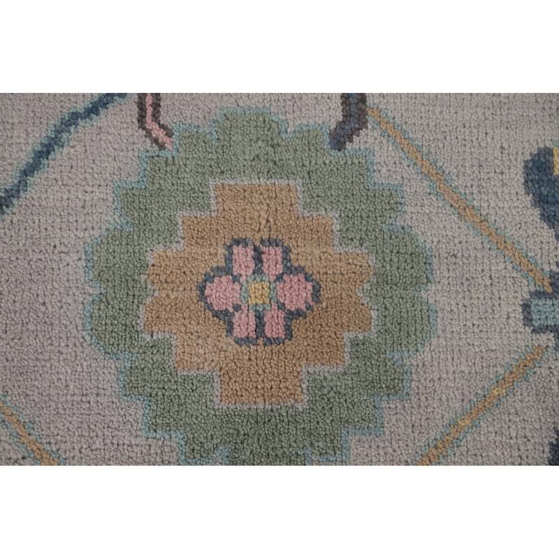 Transitional Floral Oushak Area Rug Handmade Oriental Wool Carpet - 7'11"x 10'4"