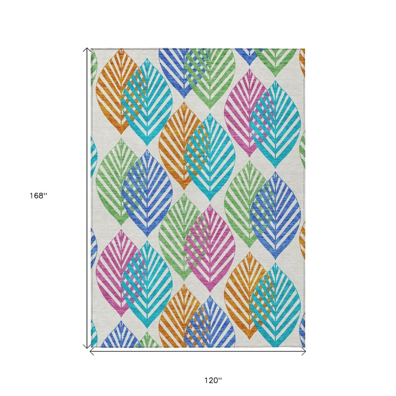 HomeRoots Floral Transitional Rectangle Outdoor Rug