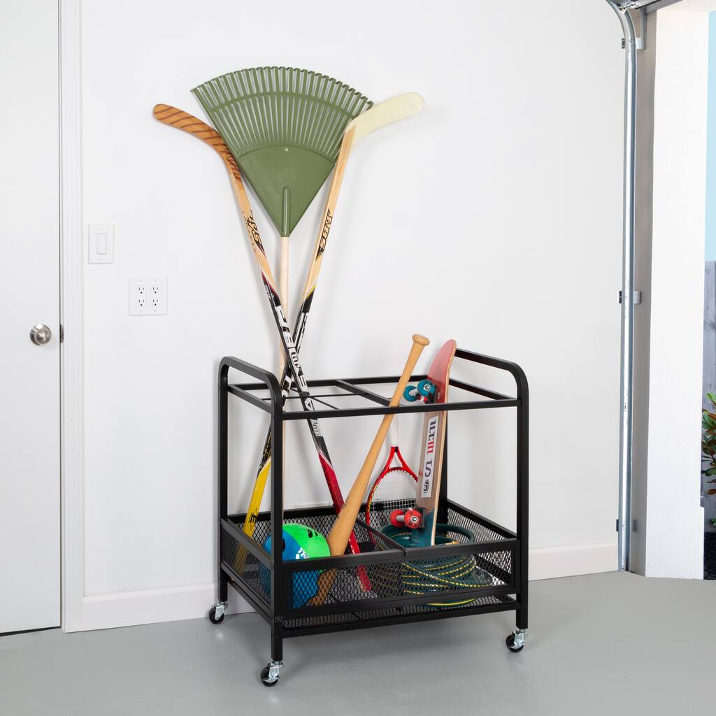 Honey-Can-Do Black Steel Garage Multi-Purpose Rolling Storage Cart