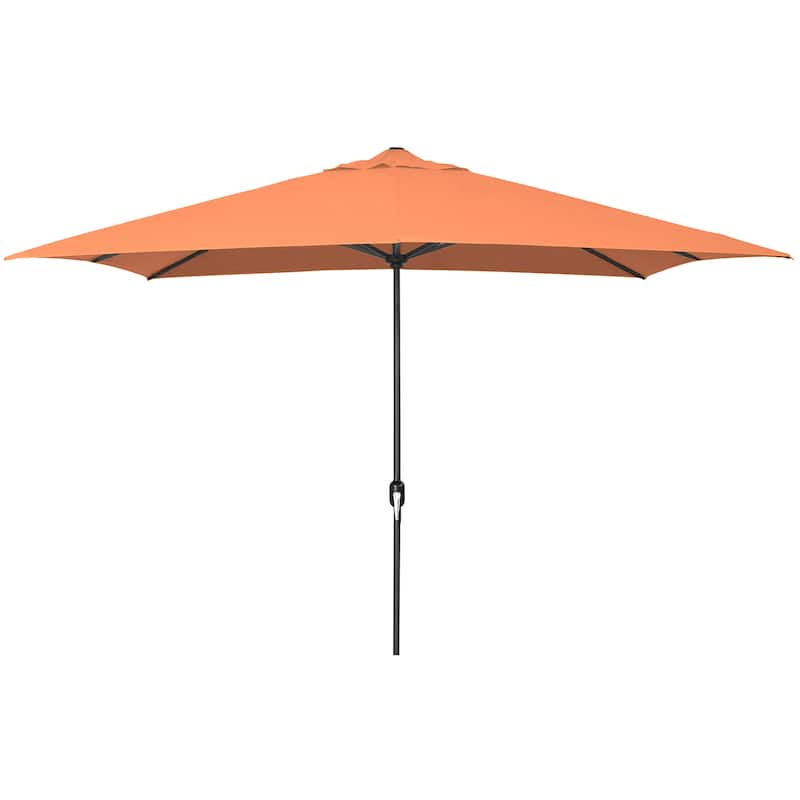 10' x 6' Rectangular Outdoor Patio Umbrella with Crank Opening
