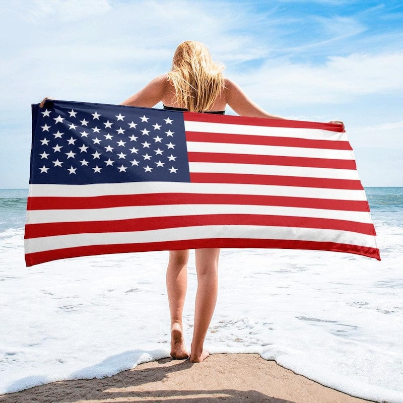 American Flag Cotton Beach Towel