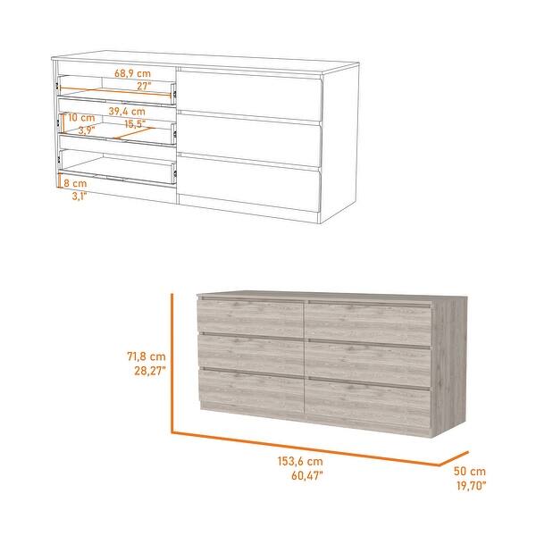 Rectangle A Resser Waterville 6-Drawer Rectangle Dresser - Bed Bath & Beyond - 39393509