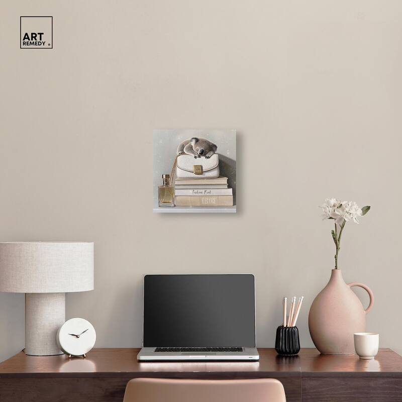 Koala on Fashion Books Canvas by Art Remedy, Gallery Wrapped