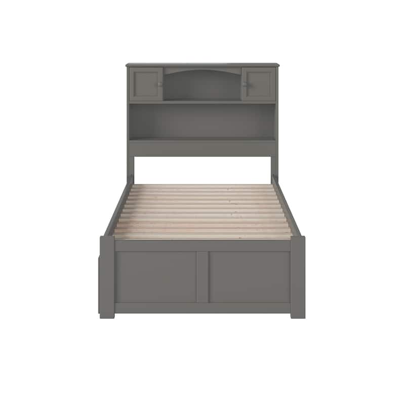 AFI Newport Twin XL Size Platform Bed with Footboard & Twin XL Trundle