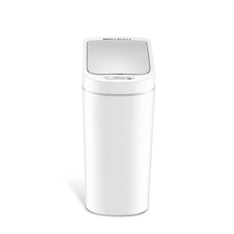 Nine Stars White Plastic 1.8-gal Motion Sensor Trash Can